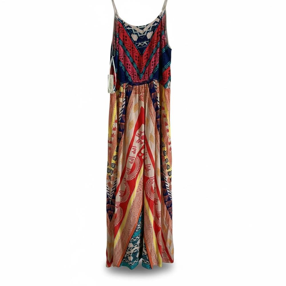 Sweet Wanderer Tribal Print Geometric Boho Maxi Dress